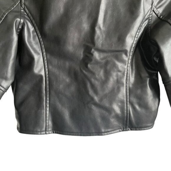 UNIF Vegan Leather Jacket Size XS Solid Black Moto - Picture 9 of 15